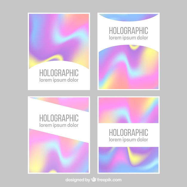 Gratis vector set van abstracte holografische kaarten