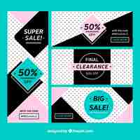 Gratis vector set van abstracte verkoop banners