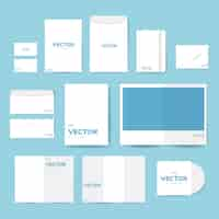 Gratis vector set van afdrukken materiaalontwerpen mockup vector