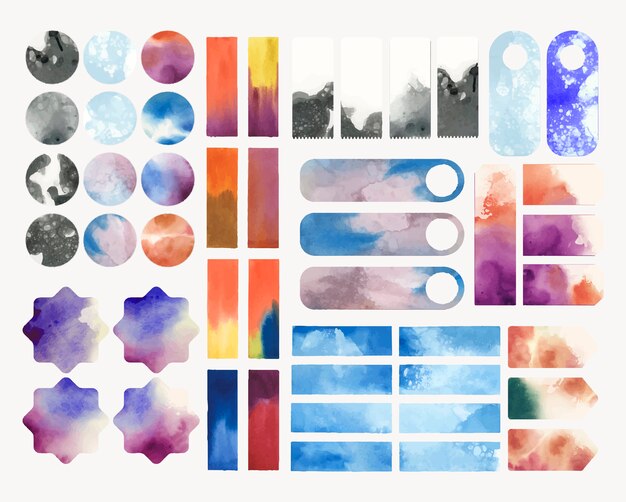 Set van aquarel achtergronden vector