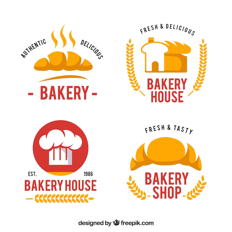 Gratis Vector set van bakkerij logo&#39;s voor bedrijf