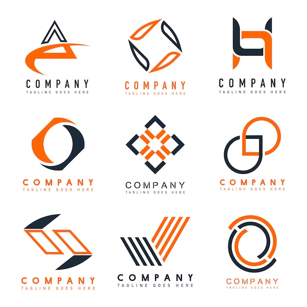 Gratis vector set van bedrijf logo ontwerp ideeën vector