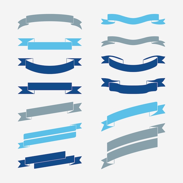 Gratis vector set van blauwe banner vectoren