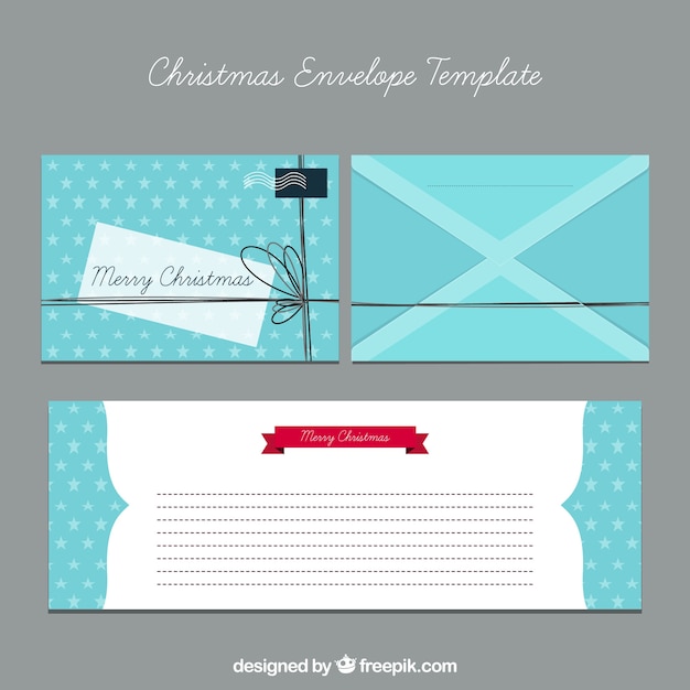 Gratis vector set van blauwe kerst envelop sjablonen