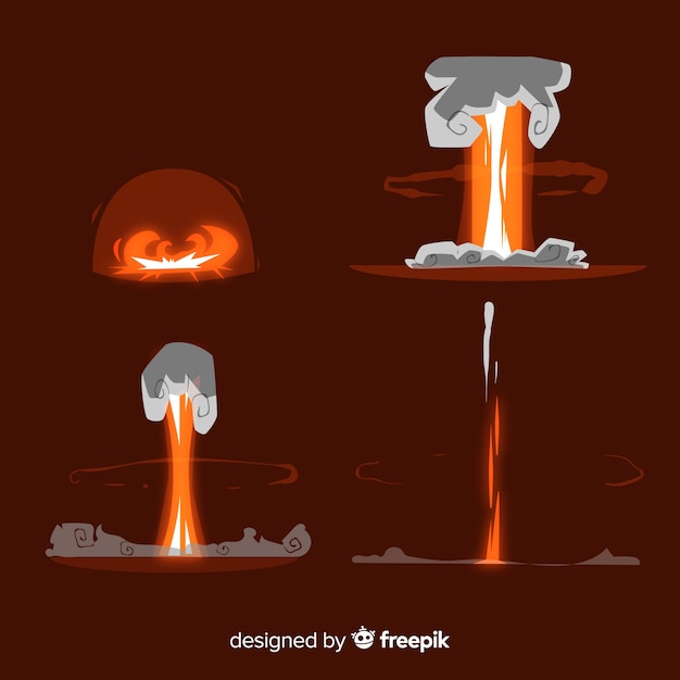 Set van bomexplosie-effecten