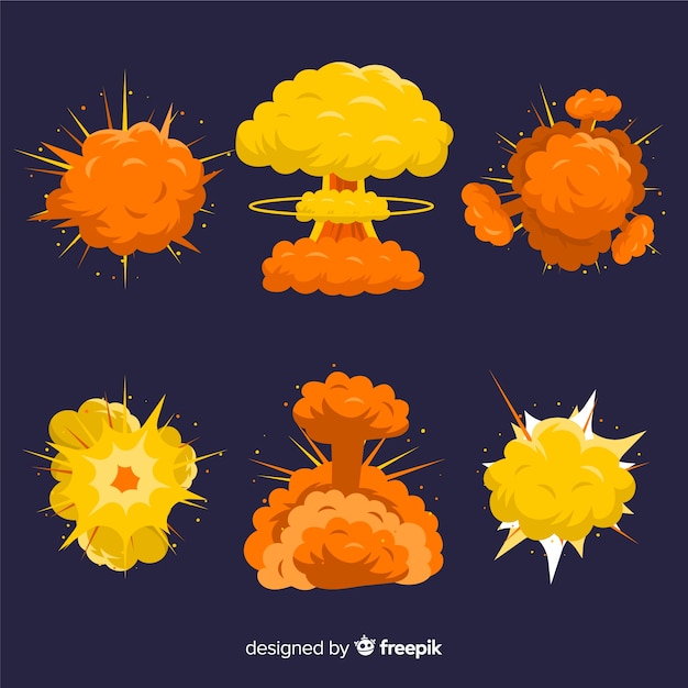 Gratis vector set van bomexplosie-effecten