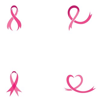 Set van borstkanker bewustzijn lint logo vector sjabloon