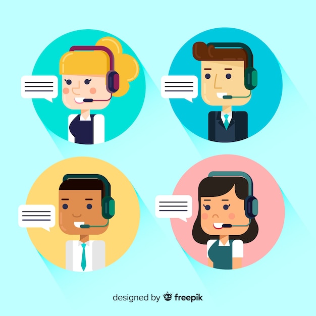 Set van callcenter avatars