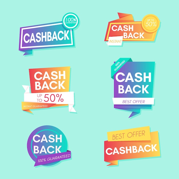 Set van cashback-labels