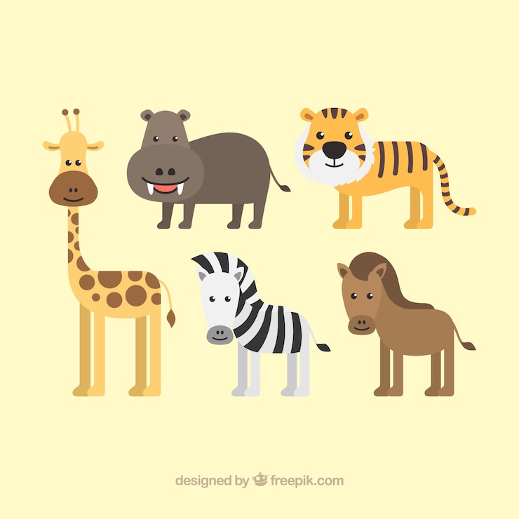 Gratis Vector set van charmante dieren