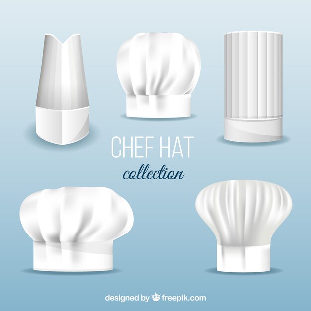 Set van chef-kok hoeden