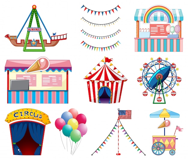 Gratis vector set van circusitems