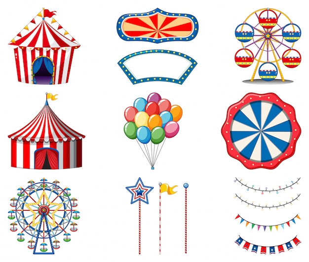 Set van circusitems