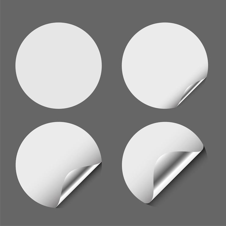 Gratis Vector set van cirkelvormige pagina curl sticker sjabloon ontwerp