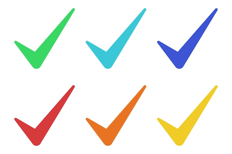 Gratis Vector set van controlemerkjes in meerdere kleuren