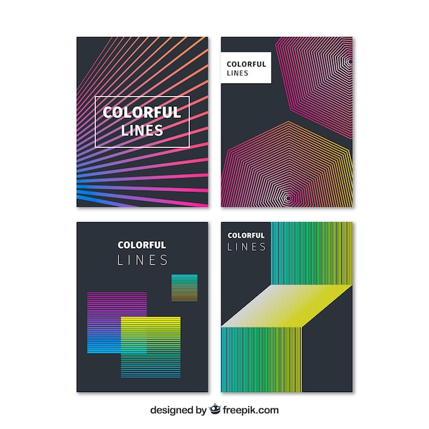 Set van covers met abstracte lijnen