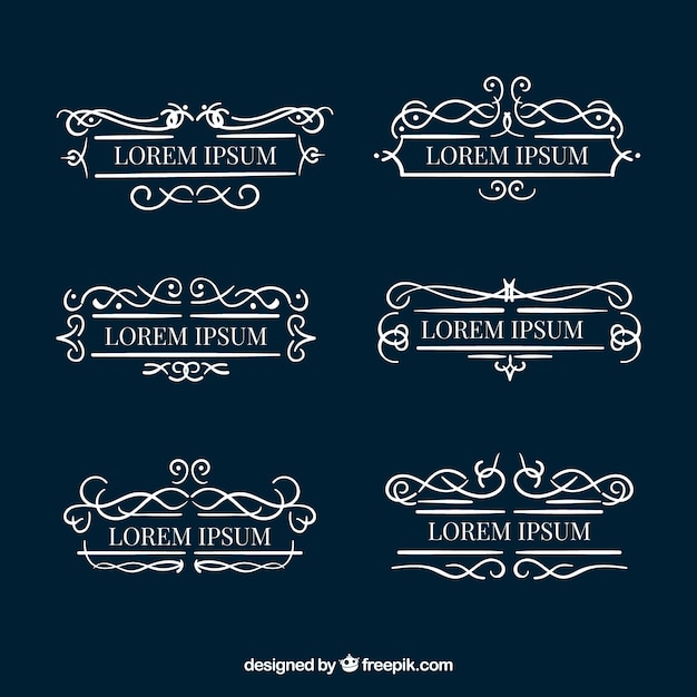 Set van decoratieve monogrammen