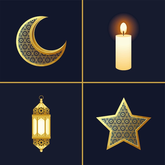 Gratis vector set van eid mubarak