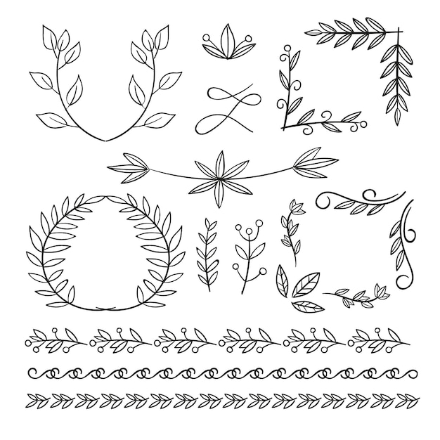 Gratis vector set van elegante decoratieve elementen