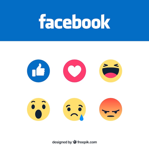 Set van facebook emoticons in vlakke stijl
