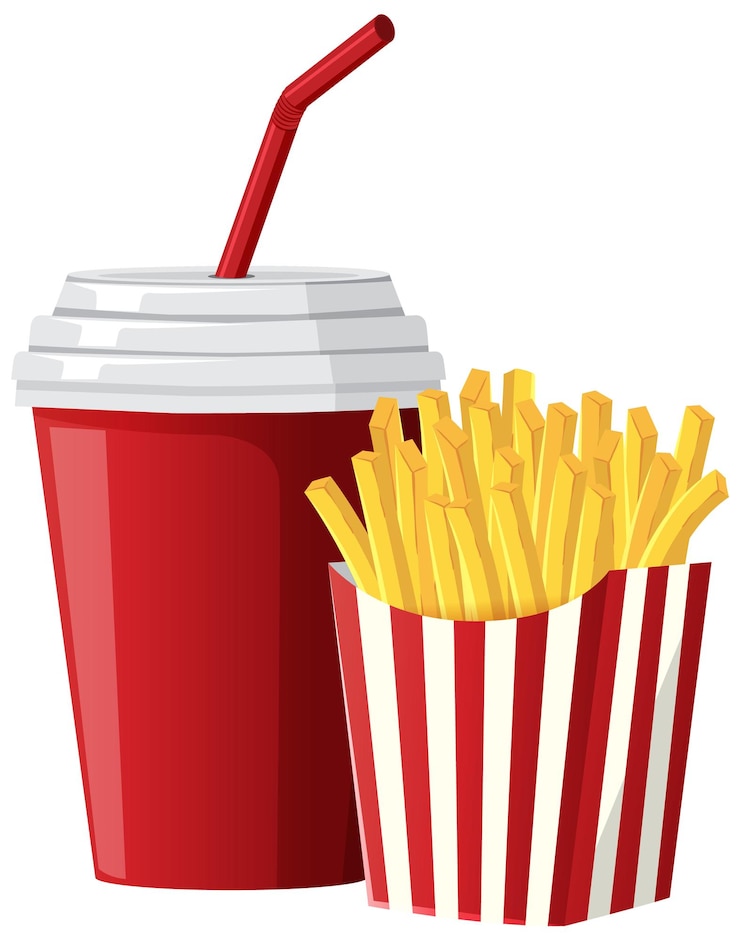 Gratis Vector set van fastfood cartoon