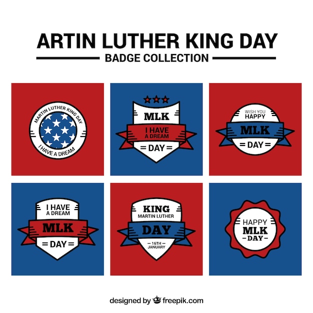 Set van flat stickers voor Martin Luther King dag