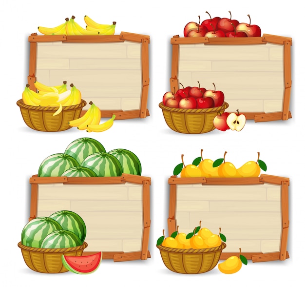 Set van fruit banner