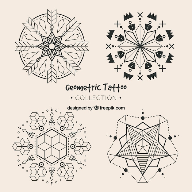 Set van geometrische tatoeages