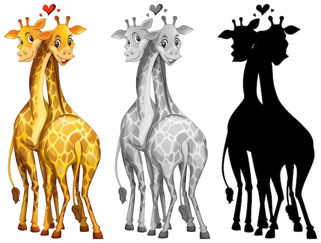 Set van giraffe karakter