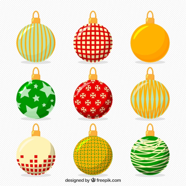Set van glimmende kerstballen