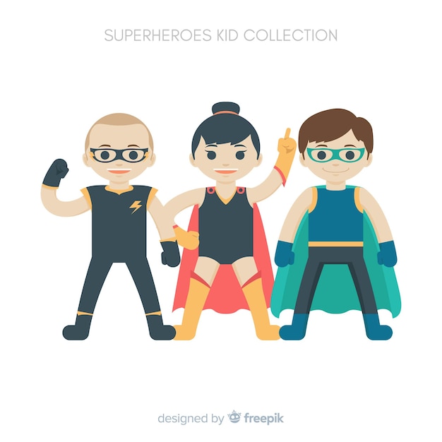 Gratis vector set van grappige superhelden