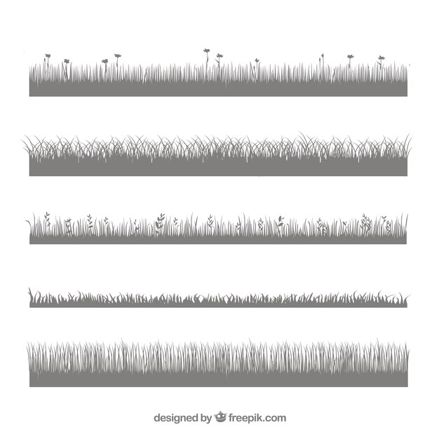 Set van gras silhouetten