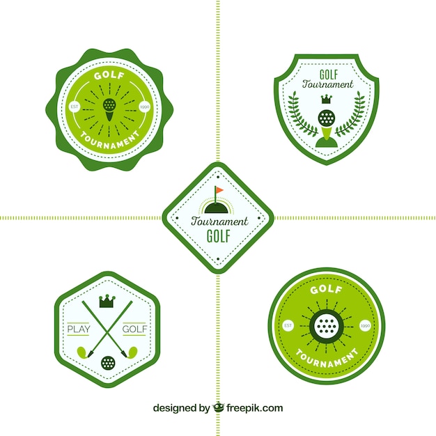 Gratis vector set van groene golf labels