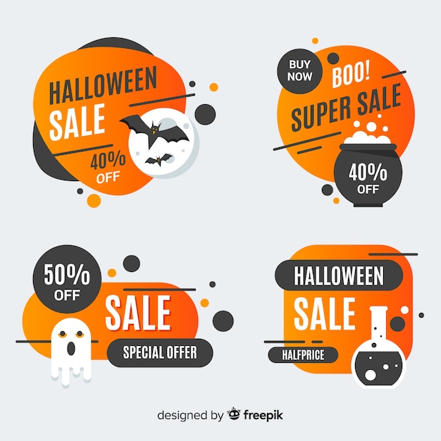 Set van halloween verkoop badges