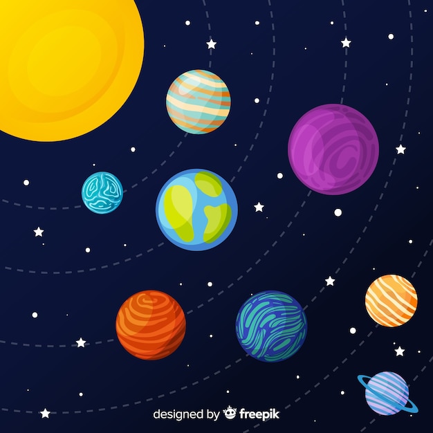 Set van hand getrokken planeten stickers