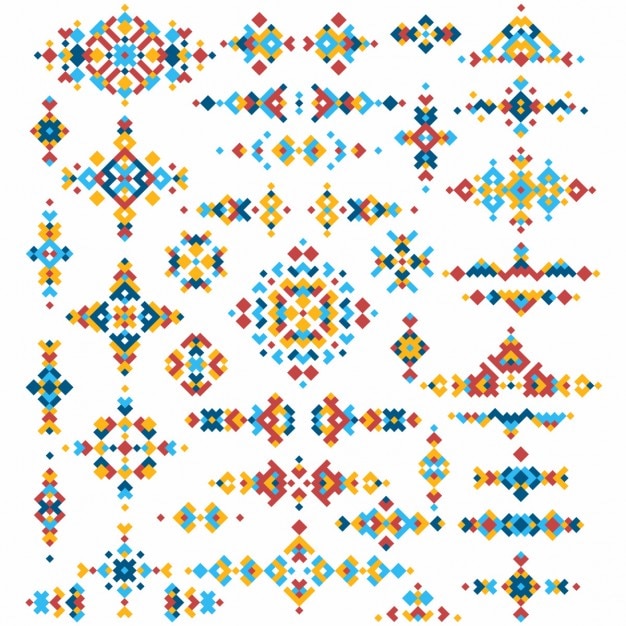 Gratis vector set van heldere geometrische tribal design elementen