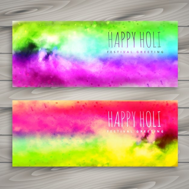 Gratis vector set van holi festival banners