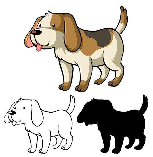 Gratis vector set van honden cartoon