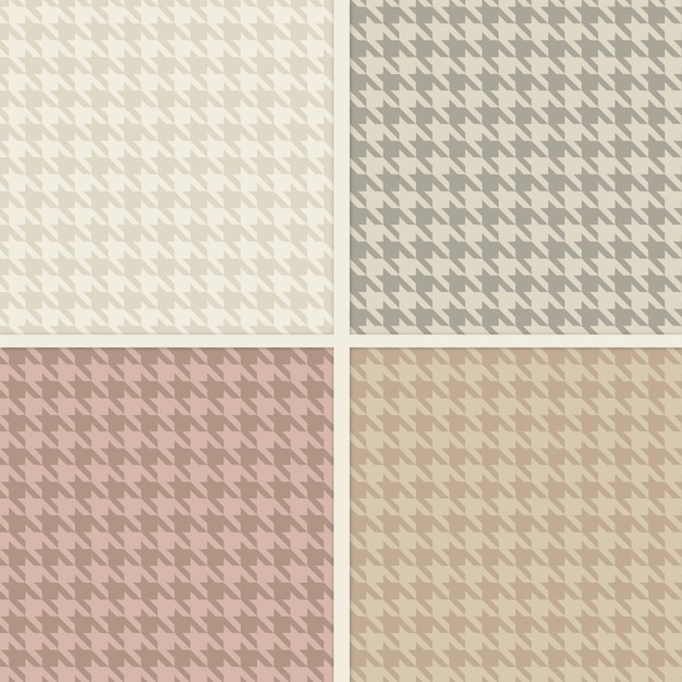 Set van houndstooth patroon in neutrale warme kleuren