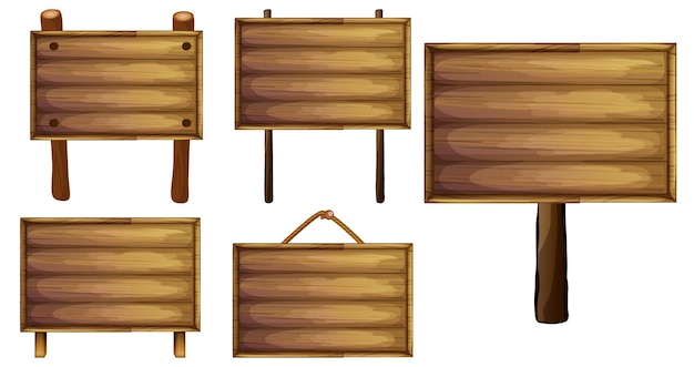 Set van houten tekenbanner