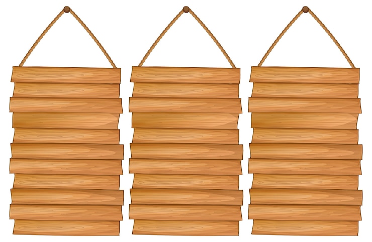 Gratis Vector set van houten tekenbanner