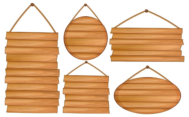 Set van houten tekenbanner