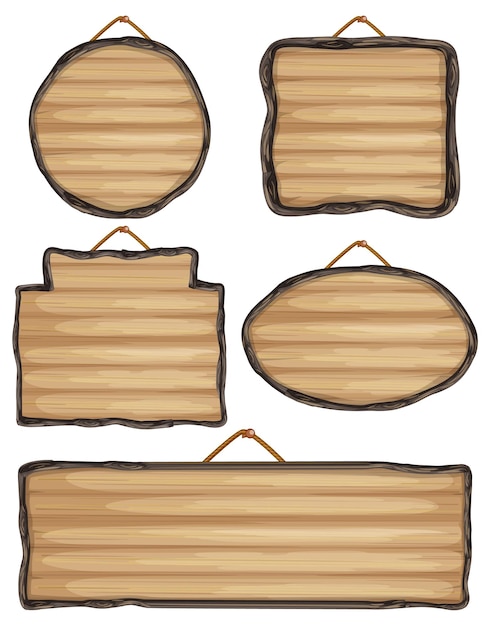 Gratis vector set van houten tekenbanner