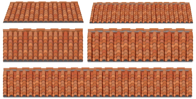 Gratis vector set van huis dak op witte achtergrond