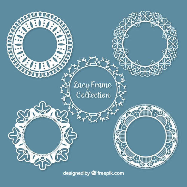 Gratis vector set van kant decoratieve frames