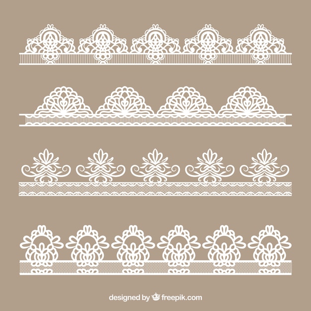 Gratis vector set van kant ornamenten