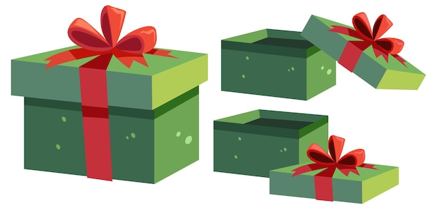 Gratis vector set van kerstcadeau dozen