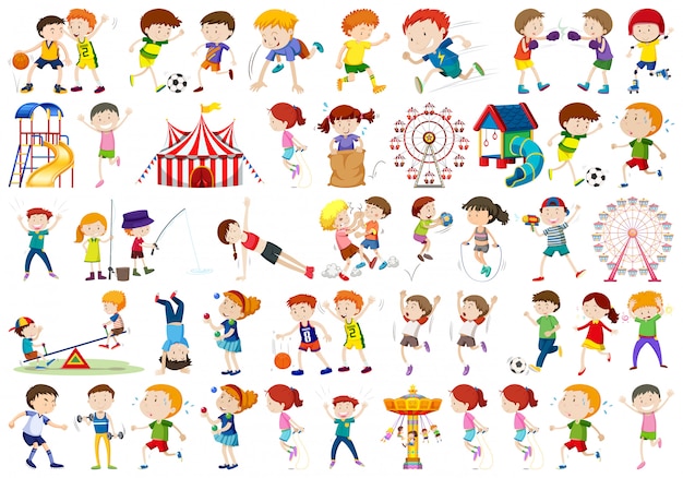 Gratis vector set van kinderen karakter