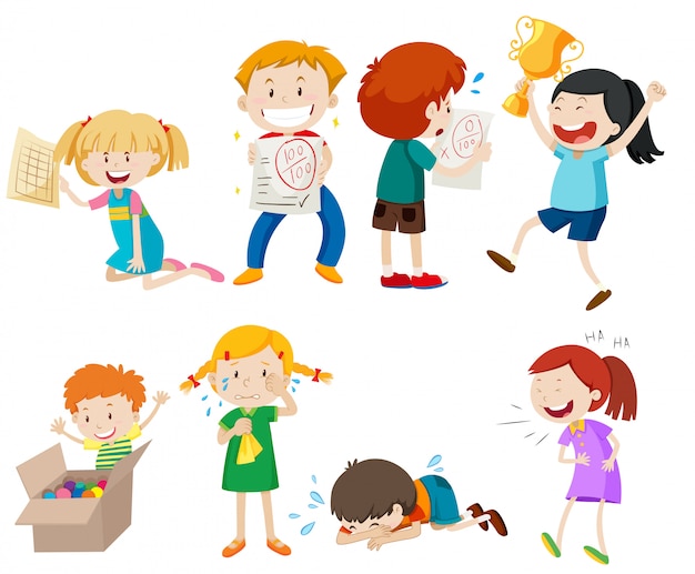 Gratis vector set van kinderen scène