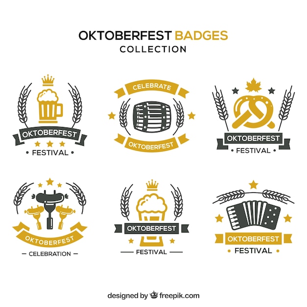 Set van klassieke Oktoberfest badges